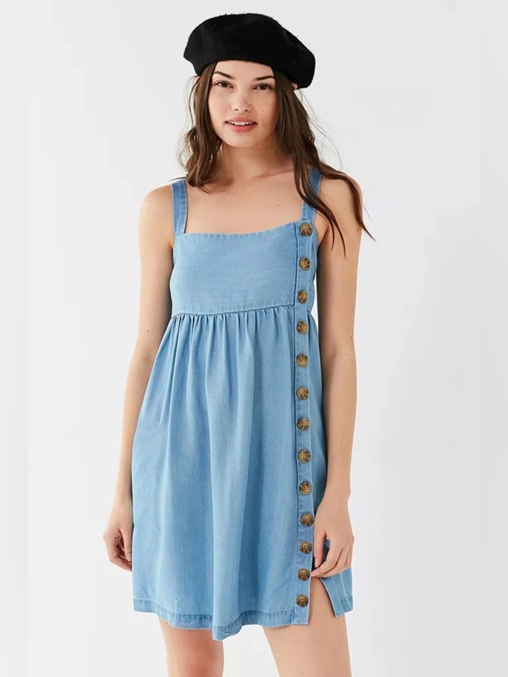 Urban Outfitters Lindsay button-up chambray mini dress size Large